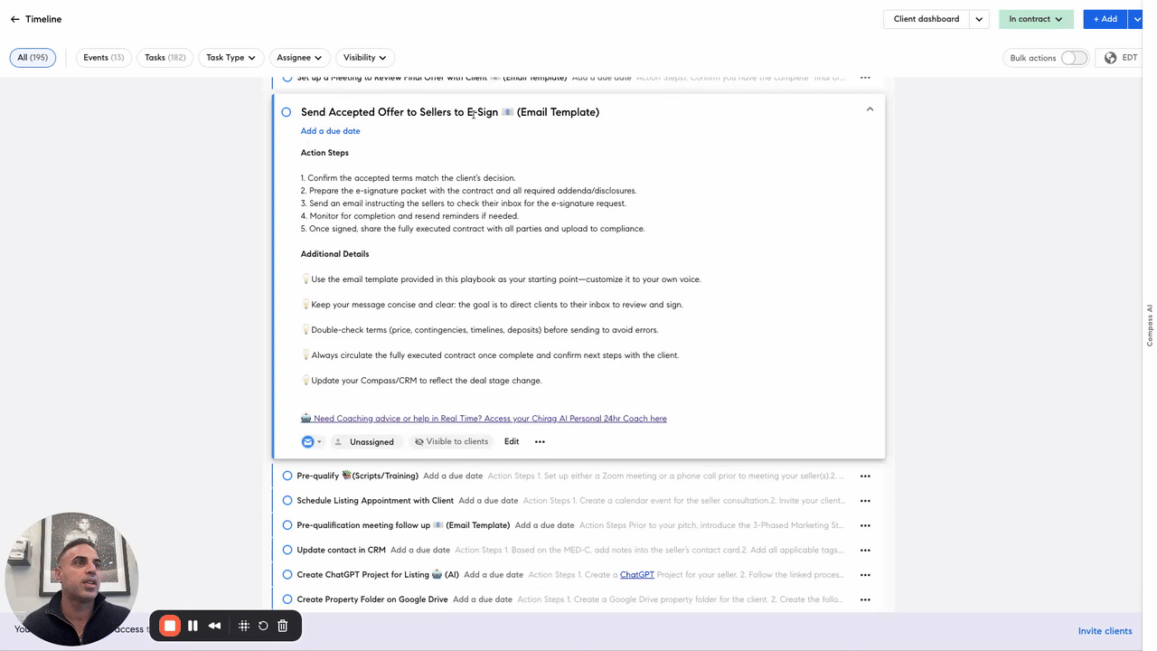 Email Templates in Timeline + Client Business Tracker